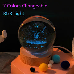(HOT SELLING ️🔥) 3D CRYSTAL BALL LAMP 🪐