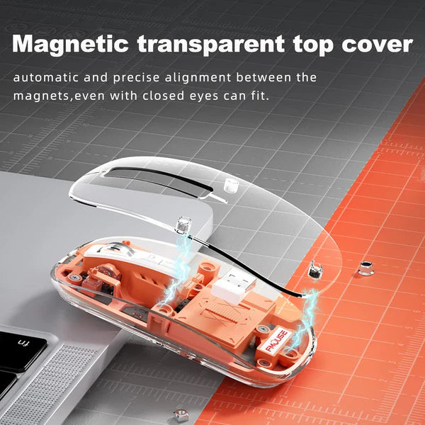 Transparent Wireless | Bluetooth | Dual-Mode | Rechargeable Mouse