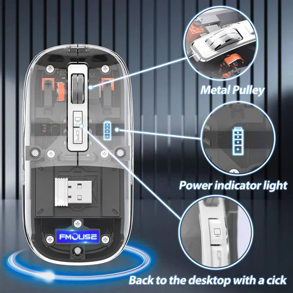 Transparent Wireless | Bluetooth | Dual-Mode | Rechargeable Mouse