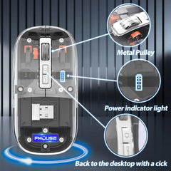 Transparent Wireless | Bluetooth | Dual-Mode | Rechargeable Mouse