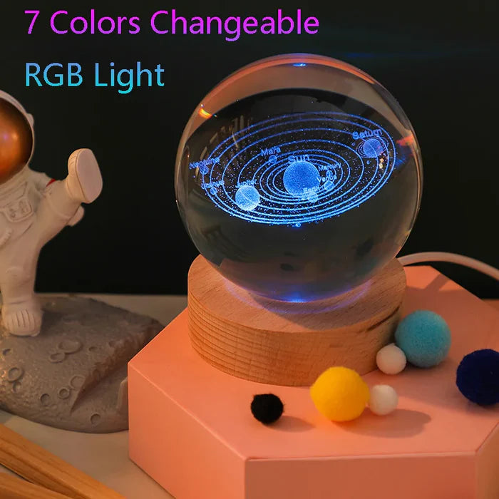 (HOT SELLING ️‍🔥) 3D CRYSTAL BALL LAMP 🪐