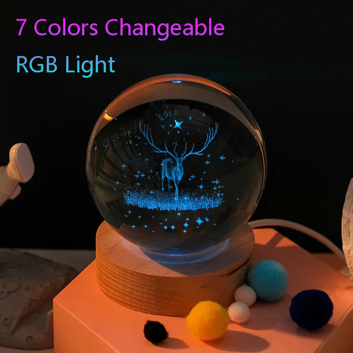 (HOT SELLING ️‍🔥) 3D CRYSTAL BALL LAMP 🪐